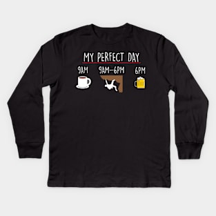 My Perfect Day Coffee Rock Climbing Beer Kids Long Sleeve T-Shirt